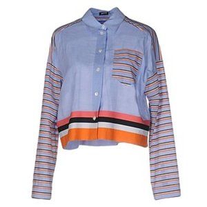 Jil Sander Navy Crop Striped Shirt